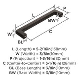 Amerock Cabinet Pull Oil Rubbed Bronze 5-1/16 inch (128 mm) Center to Center Monument 1 Pack Drawer Pull Drawer Handle Cabinet Hardware