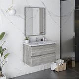 Fresca FVN3130ASH Fresca Formosa 30" Wall Hung Modern Bathroom Vanity w/ Mirror in Ash