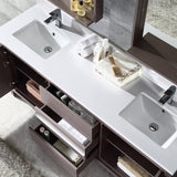 Fresca FVN8172GO Fresca Allier 72" Gray Oak Modern Double Sink Bathroom Vanity w/ Mirror