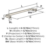 Amerock BP37381G10 Satin Nickel Cabinet Pull 6-5/16 in (160 mm) Center-to-Center Cabinet Handle Factor Drawer Pull Kitchen Cabinet Handle Furniture Hardware