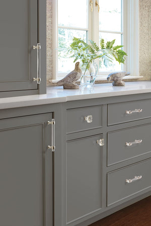 Amerock Cabinet Pull Clear/Polished Nickel 6-5/16 inch (160 mm) Center to Center Glacio 1 Pack Drawer Pull Drawer Handle Cabinet Hardware