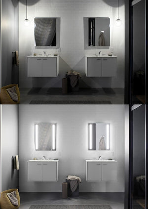 Kohler Verdera 24" x 30" Lighted Single Door Medicine Cabinet with Three Shelves, Built-in Outlets and Flip Out Magnifying Mirror - CA Title 24 Compliant