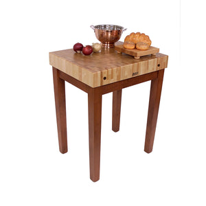 John Boos CU-CB3024-N American Heritage Chef's Block Prep Table with Butcher Top Base Finish: Natural Maple, Shelves: Not Included
