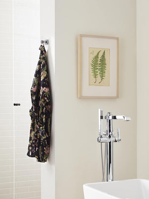 Amerock BH36060C26 Clear/Chrome Single Robe Hook 2-15/16 in. (75 mm) Length Towel Holder Glacio Towel Hook for Bathroom Bathroom Hardware Bath Accessories