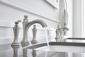 Gerber D304128BN Brushed Nickel Draper Two Handle Widespread Lavatory Faucet