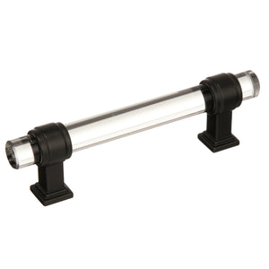 Amerock Cabinet Pull Clear/Black Bronze 3-3/4 inch (96 mm) Center to Center Glacio 1 Pack Drawer Pull Drawer Handle Cabinet Hardware