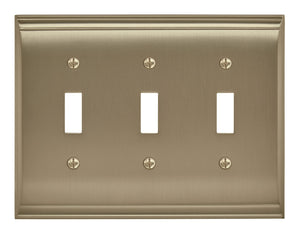 Amerock Wall Plate Golden Champagne 3 Toggle Switch Plate Cover Candler 1 Pack Light Switch Cover