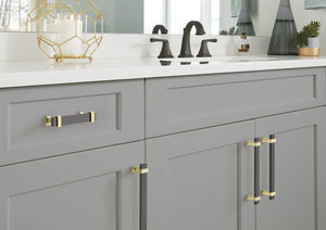 Amerock Cabinet Pull Black Chrome/Brushed Gold 3-3/4 inch (96 mm) Center to Center Overton 1 Pack Drawer Pull Drawer Handle Cabinet Hardware