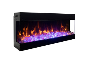 Amantii TRV-75-BESPOKE Tru View Bespoke - 75" Indoor / Outdoor 3 Sided Electric Fireplace Featuring a 20" Height, WiFi Compatibility, Bluetooth Connectivity, Multi Function Remote, and a Selection of Media Options