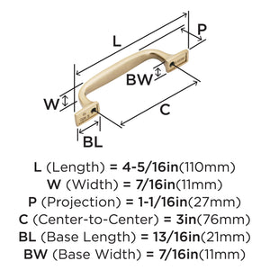 Amerock Cabinet Pull Champagne Bronze 3 inch (76 mm) Center to Center Highland Ridge 1 Pack Drawer Pull Drawer Handle Cabinet Hardware