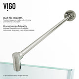 VIGO VG6063BNCL47 45.63" -45.63" W -73.38" H Frameless Hinged Neo-angle Shower Enclosure with Clear 0.38" Tempered Glass and Stainless Steel Hardware in Brushed Nickel Finish with Reversible Handle