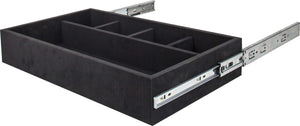 Hardware Resources JD1-24-BL Black Felt 5-Compartment Jewelry Organizer Drawer