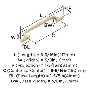 Amerock Cabinet Pull Champagne Bronze 6-5/16 inch (160 mm) Center to Center Highland Ridge 1 Pack Drawer Pull Drawer Handle Cabinet Hardware