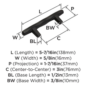 Amerock Cabinet Pull Black Bronze 3 inch (76 mm) Center to Center St. Vincent 1 Pack Drawer Pull Drawer Handle Cabinet Hardware