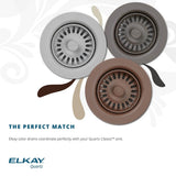Elkay LKQS35WH Polymer Drain Fitting with Removable Basket Strainer and Rubber Stopper, White