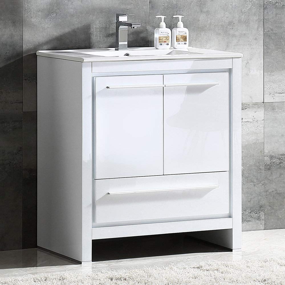Fresca FCB8130HA-I Fresca Allier Rio 30" Ash Gray Modern Bathroom Cabinet w/ Sink