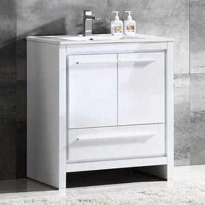 Fresca FCB8130HA-I Fresca Allier Rio 30" Ash Gray Modern Bathroom Cabinet w/ Sink