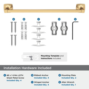 Amerock BH36093CZ Champagne Bronze Towel Bar 18 in (457 mm) Towel Rack Stature Bathroom Towel Holder Bathroom Hardware Bath Accessories
