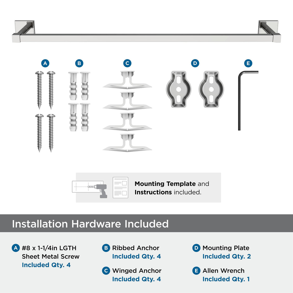 Amerock BH3607426 Chrome Towel Bar 24 in (610 mm) Towel Rack Appoint Bathroom Towel Holder Bathroom Hardware Bath Accessories