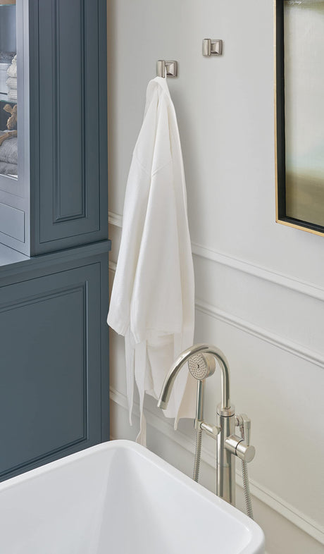 Amerock BH36030G10 Brushed Nickel Single Robe Hook 2-1/8 in. (54 mm) Length Towel Holder Revitalize Towel Hook for Bathroom Bathroom Hardware Bath Accessories