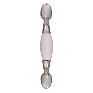 Amerock Cabinet Pull White / Polished Chrome 3 inch (76 mm) Center to Center Everyday Heritage 1 Pack Drawer Pull Drawer Handle Cabinet Hardware