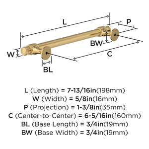 Amerock BP36771CZ Champagne Bronze Cabinet Pull 6-5/16 in (160 mm) Center-to-Center Cabinet Handle Winsome Drawer Pull Kitchen Cabinet Handle Furniture Hardware