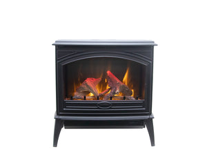 Amantii E50-NA Lynwood Series - 50 cm Freestand Electric Stove Featuring a Cast Iron Frame and a 10 Piece Birch Log Set