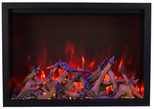Amantii TRD-44 Traditional Smart Electric 44" Indoor / Outdoor WiFi Enabled Insert, Featuring a Multi Function Remote Control, Multi Flame Speeds, and Two 10 Piece Birch Log Sets