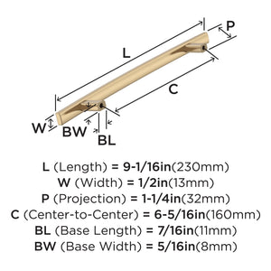 Amerock BP26204CZ Champagne Bronze Cabinet Pull 6-5/16 inch (160mm) Center-to-Center Cabinet Hardware Cyprus Furniture Hardware Drawer Pull