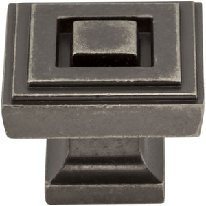 Jeffrey Alexander 585L-DACM 1-1/4" Overall Length Gun Metal Square Delmar Cabinet Knob