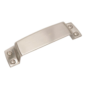 Amerock Cabinet Cup Pull Satin Nickel 3-1/2 inch (89 mm) Center to Center Highland Ridge 1 Pack Drawer Pull Drawer Handle Cabinet Hardware