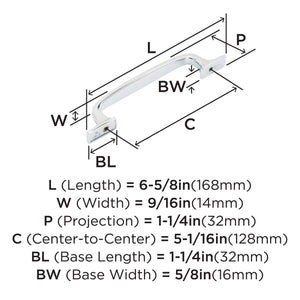 Amerock Cabinet Pull Polished Chrome 5-1/16 inch (128 mm) Center to Center Highland Ridge 1 Pack Drawer Pull Drawer Handle Cabinet Hardware