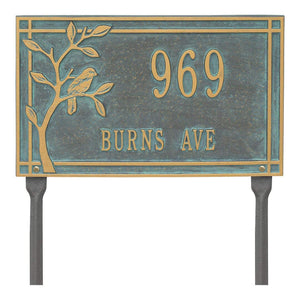 Whitehall 2518BV - Personalized Woodridge Bird Plaque - Standard - Lawn - 2 Line
