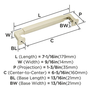 Amerock Cabinet Pull Golden Champagne 6-5/16 inch (160 mm) Center to Center Stature 1 Pack Drawer Pull Drawer Handle Cabinet Hardware