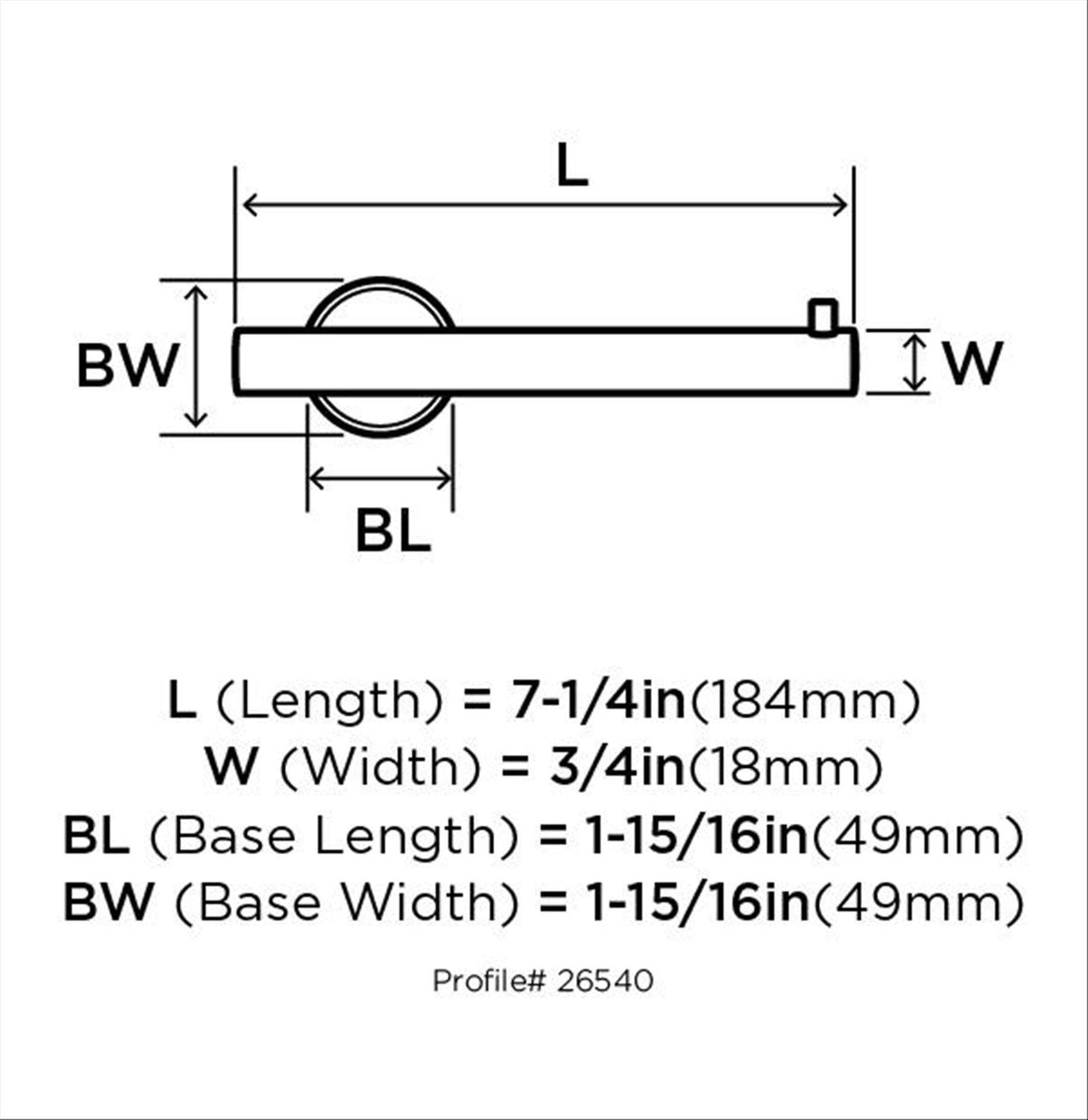 Amerock BH26540MB Matte Black Single Post Toilet Paper Holder 7-1/4 in. (184 mm) Length Toilet Tissue Holder Arrondi Bath Tissue Holder Bathroom Hardware Bath Accessories