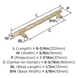 Amerock Cabinet Pull Golden Champagne 6-5/16 inch (160 mm) Center to Center St. Vincent 1 Pack Drawer Pull Drawer Handle Cabinet Hardware