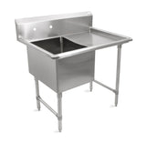 John Boos 1B184-1D18R B Series Stainless Steel Sink, 14" Deep Bowl, 1 Compartment, 18" Right Hand Side Drainboard, 40" Length x 23-1/2" Width