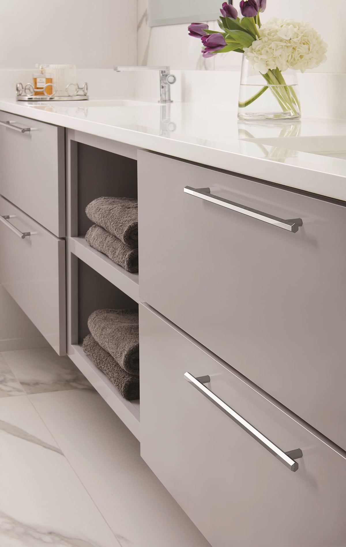 Amerock Cabinet Pull Polished Chrome 10-1/16 inch (256 mm) Center-to-Center Caliber 1 Pack Drawer Pull Cabinet Handle Cabinet Hardware
