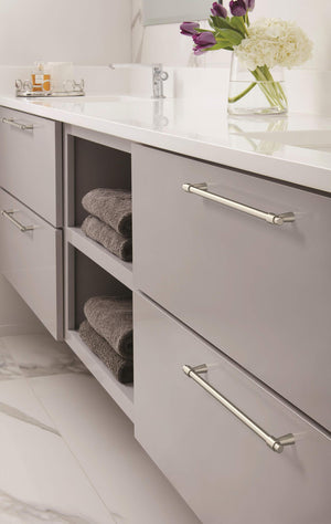 Amerock Cabinet Pull Satin Nickel 8-13/16 inch (224 mm) Center-to-Center Destine 1 Pack Drawer Pull Cabinet Handle Cabinet Hardware