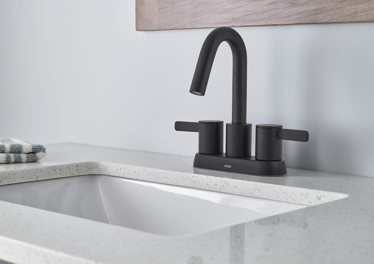 Gerber D301130BS Satin Black Amalfi Two Handle Centerset Lavatory Faucet