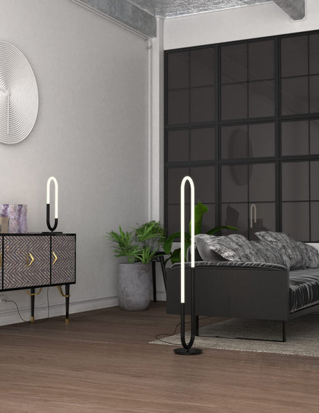 Kuzco FL95150-BK HURON 50" FL Black 120V Touch dimmer LED 3000K 90CRI 21W