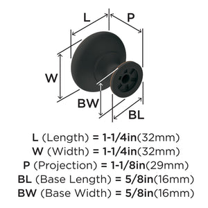 Amerock Cabinet Knob Oil Rubbed Bronze 1-1/4 inch (32 mm) Diameter Era 1 Pack Drawer Knob Cabinet Hardware