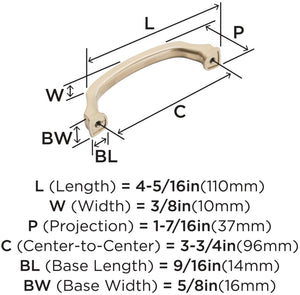 Amerock Cabinet Pull Champagne Bronze 3-3/4 inch (96 mm) Center to Center Revitalize 1 Pack Drawer Pull Drawer Handle Cabinet Hardware