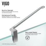 VIGO VG6062CHCL36 34.13" -34.13" W -73.38" H Frameless Hinged Neo-angle Shower Enclosure with Clear 0.38" Tempered Glass and Stainless Steel Hardware in Chrome Finish with Reversible Handle