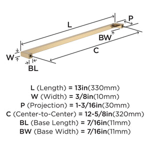 Amerock BP36911CZ Champagne Bronze Cabinet Pull 12-5/8 inch (320mm) Center-to-Center Cabinet Hardware Monument Furniture Hardware Drawer Pull