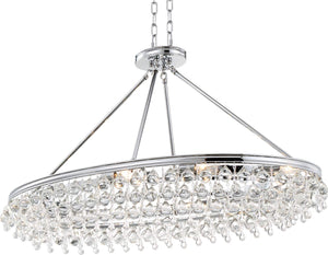 Crystorama 279-CH Calypso 8 Light Crystal Teardrop Chrome Oval Chandelier
