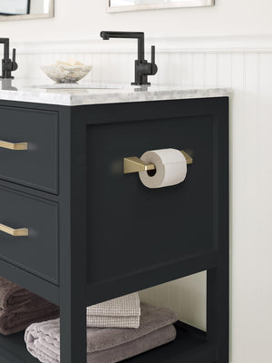 Amerock BH36001BBZ Golden Champagne Pivoting Double Post Toilet Paper Holder 9-5/16 in. (237 mm) Toilet Tissue Holder Blackrock Bath Tissue Holder Bathroom Hardware Bath Accessories