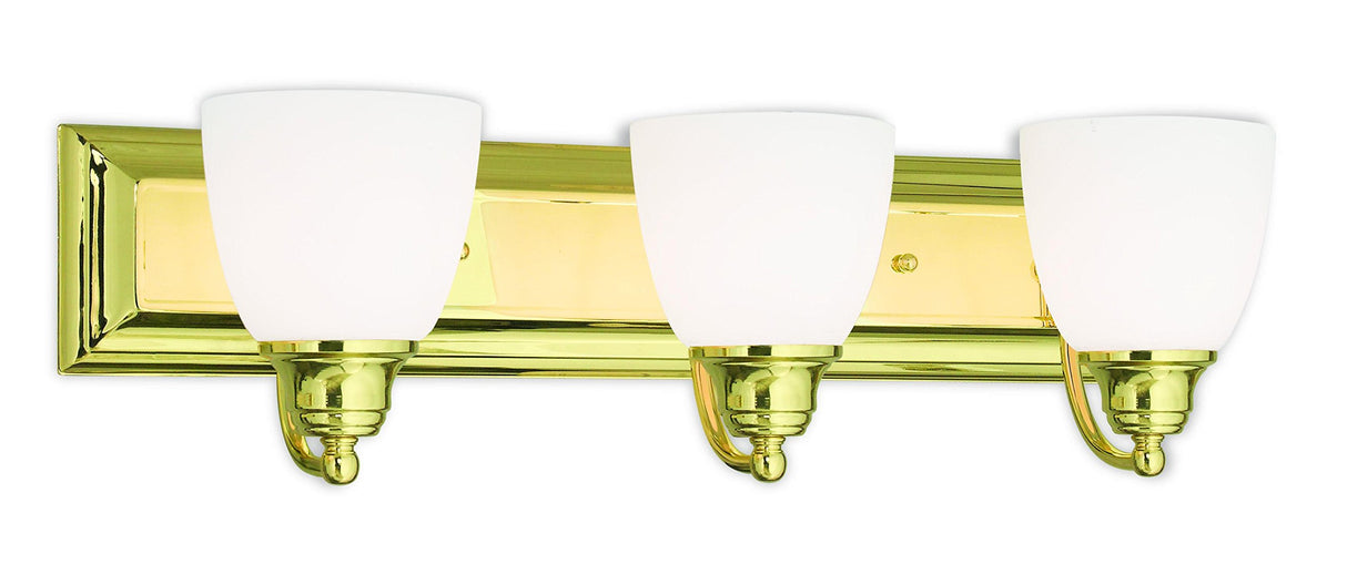Livex Lighting 10503-02 Polished Brass Bath Vanity with Satin Opal Glass