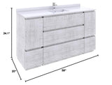 Fresca FCB31-123612RWH-FC Fresca Formosa 59" Floor Standing Single Sink Modern Bathroom Cabinet in Rustic White