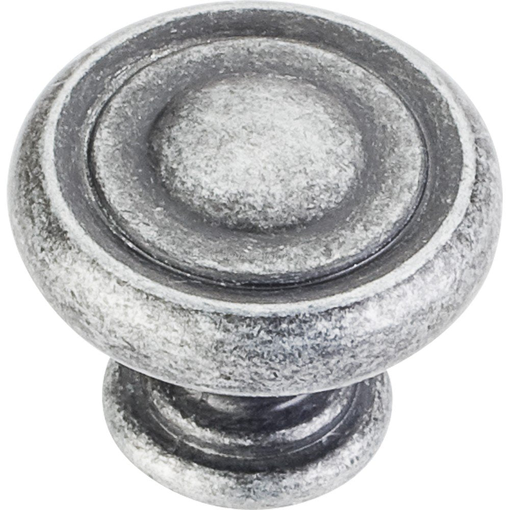 Jeffrey Alexander 117SIM 1-1/4" Diameter Distressed Antique Silver Bremen 1 Cabinet Knob